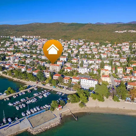 Idyllisches Nur 120 Meter Zum Sandstrand Mit Meerblick, Privatem Balkon, Wifi Crikvenica