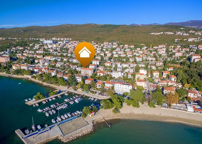 Idyllisches Nur 120 Meter Zum Sandstrand Mit Meerblick, Privatem Balkon, Wifi Crikvenica